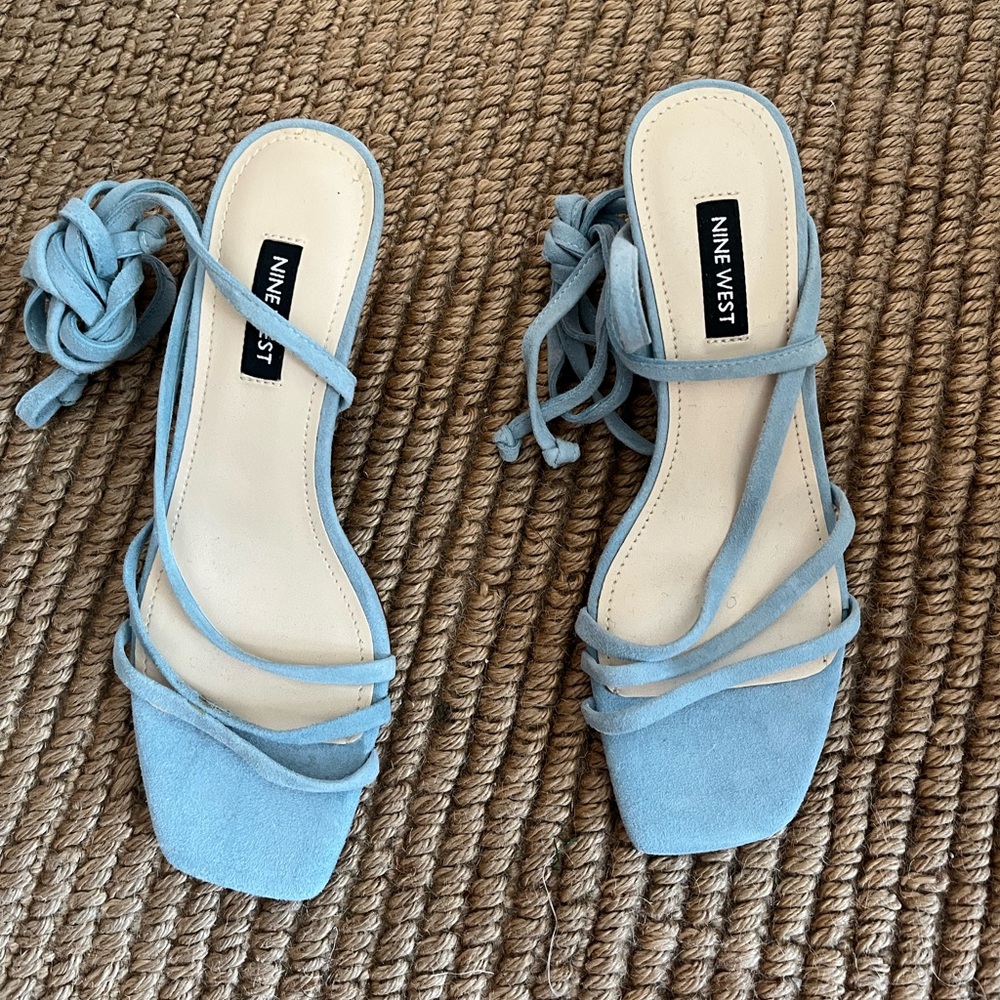 Nine West blue suede sandals